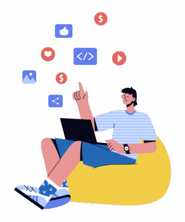 ilustracion joven levantando la mano